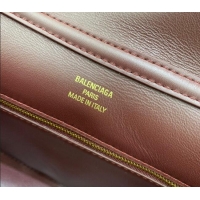 Well Crafted Balenciaga Rodeo Small Handbag in smooth calfskin 78972 Burgundy/Gold 2024