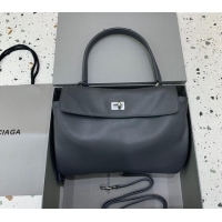 Top Quality Balenciaga Rodeo Small Handbag in smooth calfskin 78972 Grey/Silver 2024