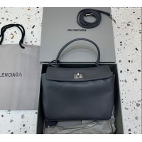 Super Quality Balenciaga Rodeo Mini Handbag in smooth calfskin 78972 Grey/Silver 2024