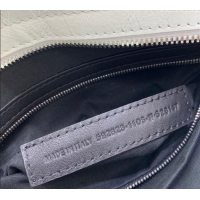 Inexpensive Balenciaga Le City Mini Bag in Arena Storico lambskin 49003 optic white shiny silver hardware 2025