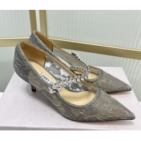 Low Cost Jimmy Choo Bing Pumps 65 in Grey Lace J92208 092208