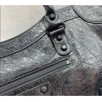 Buy Discount Balenciaga Le City Medium Bag in Arena Storico lambskin 49010 All Black 2025