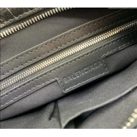 Buy Cheap Balenciaga Le City Small Bag in Arena Storico lambskin 49015 Black shiny silver hardware 2025