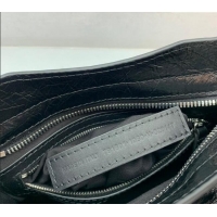 Low Cost Balenciaga Le City Mini Bag in Arena Storico lambskin 49016 Black shiny silver hardware 2025