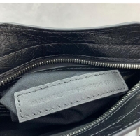 Free Shipping Balenciaga Le City Mini Bag in Arena Storico lambskin 49019 Black brass hardware 2025