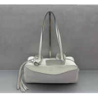 Grade Design Balenciaga Carrie Bowling Bag Small in calfskin 26079 White aged-silver hardware 2025