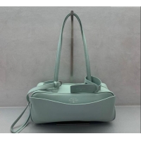 Promotional Balenciaga Carrie Bowling Bag Small in calfskin 26079 Green aged-silver hardware 2025