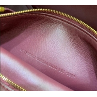 Top Quality Balenciaga Carrie Bowling Bag Small in calfskin 26079 Burgundy aged-gold hardware 2025