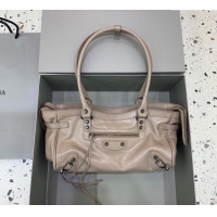 Top Grade Balenciaga Le City Bag East West in Lambskin Leather 0926 Sesame Beige 2025