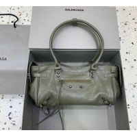 Most Popular Balenciaga Le City Bag East West in Lambskin Leather 0926 Army Green 2025