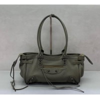 Most Popular Balenciaga Le City Bag East West in Lambskin Leather 0926 Army Green 2025