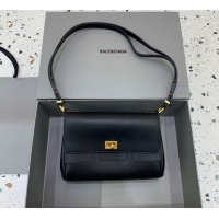 Famous Brand Balenciaga Bel Air Flap Bag XS in smooth calfskin 0926 Black/Aged Gold 2025
