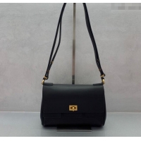 Famous Brand Balenciaga Bel Air Flap Bag XS in smooth calfskin 0926 Black/Aged Gold 2025