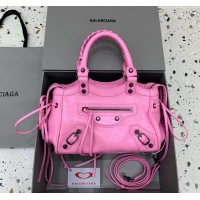 Best Price Balenciaga Le City Top Handle Bowling Bag in Lambskin Leather 0926 Pink 2025