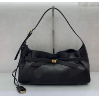 Well Crafted Balenciaga Bel Air Medium Shoulder Bag in smooth calfskin 26082 black aged-gold hardware 2025