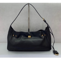 Well Crafted Balenciaga Bel Air Medium Shoulder Bag in smooth calfskin 26082 black aged-gold hardware 2025