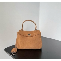 Grade Design Balenciaga Rodeo Mini Handbag in suede 78972 light brown aged-silver hardware 2025