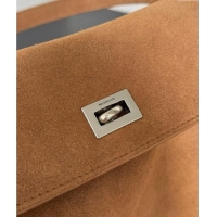 Top Design Balenciaga Rodeo Medium Handbag in suede 78972 light brown aged-silver hardware 2025