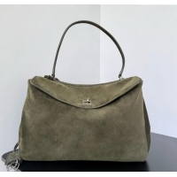 Buy Cheap Balenciaga Rodeo Large Handbag in suede 78972 green aged-silver hardware 2025
