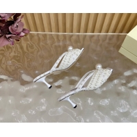 Shop Duplicate Jimmy Choo Siva Heel Slides Sandal 8.5cm with Pearls Allover 2025 JC103102