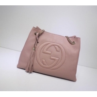Unique Discount Gucci Medium Soho Calfskin Tote Bag 308982 Nude Pink