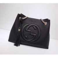 Top Quality Gucci Medium Soho Calfskin Tote Bag 308982 Black