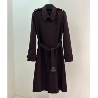 Super Quality Loro Piana Kerril Trench Coat P7058 Dark Coffee