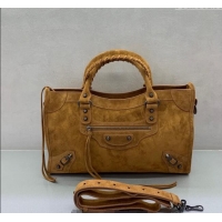 Promotional Balenciaga Le City Medium Bag in 0926 Camel Brown Suede 2025