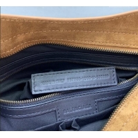 Hot Sell Cheap Balenciaga Le City Small Bag in 0926 Camel Brown Suede 2025