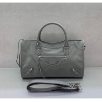 Good Taste Balenciaga Le City Medium Bag in Arena Storico lambskin 0926 Grey 2025
