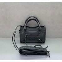 Well Crafted Balenciaga Le City Mini Bag in Arena Storico lambskin 0925 Dark Grey 2025