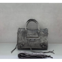 Most Popular Balenciaga Le City Small Bag in Suede 0925 Dark Grey 2025