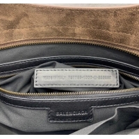 Unique Discount Balenciaga Le City Medium Bag in 0925 Coffee Brown Suede 2025