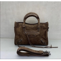 Traditional Specials Balenciaga Le City Small Bag in 0925 Coffee Brown Suede 2025