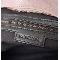 Top Grade Balenciaga Le City Medium Bag in Arena Storico lambskin 0925 Light Pink 2025