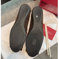 Luxury Roger Vivier Trompette Ballerinas in Suede with Buckle Dark Brown 1030068