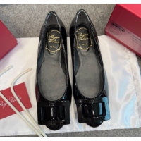 Grade Roger Vivier Trompette Ballerinas in Patent Leather with Buckle Black 1030069