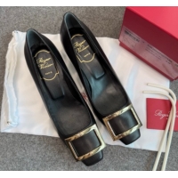 Good Looking Roger Vivier Trompette Pumps 4.5cm in Calf Leather with Buckle Black 1030074