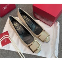 Luxury Cheap Roger Vivier Trompette Pumps 4.5cm in Calf Leather with Buckle Grey 1030076