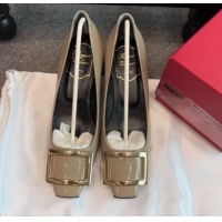 Pretty Style Roger Vivier Trompette Pumps 4.5cm in Patent Leather with Buckle Grey 1030080