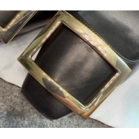 Shop Duplicate Roger Vivier Trompette Pumps 7cm in Calf Leather with Buckle Black 1030081