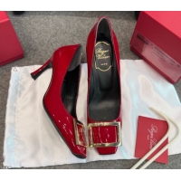 Luxury Discount Roger Vivier Trompette Pumps 7cm in Patent Leather with Buckle Red 1030084