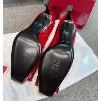 Luxury Discount Roger Vivier Trompette Pumps 7cm in Patent Leather with Buckle Red 1030084