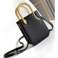 Top Quality Bvlgari Serpentine Mini Tote bag in Calf Leather 82026 Black 2024