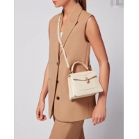 Luxury Cheap Bvlgari Serpenti Forever Medium Top Handle bag in Calfskin 1030 White 2024