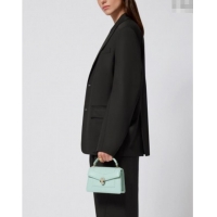 Top Grade Bvlgari Serpenti Forever Mini Top Handle bag in Calfskin 1030 Blue 2024