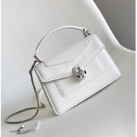 Luxury Cheap Bvlgari Serpenti Forever Mini Top Handle bag in Calfskin 1030 White 2024