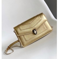 Best Luxury Bvlgari Serpenti Forever Chain Wallet Mini Crossbody bag in Calfskin 1030 Gold 2024