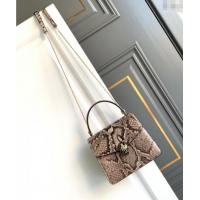 Best Quality Bvlgari Serpenti Forever Small Top Handle Bag in Shiny Python Karung Skin 30024 Grey 2024