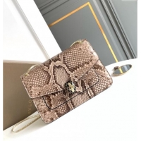 Big Discount Bvlgari Serpenti Forever Medium Shoulder Bag in Shiny Python Karung Skin 30025 Grey 2024
